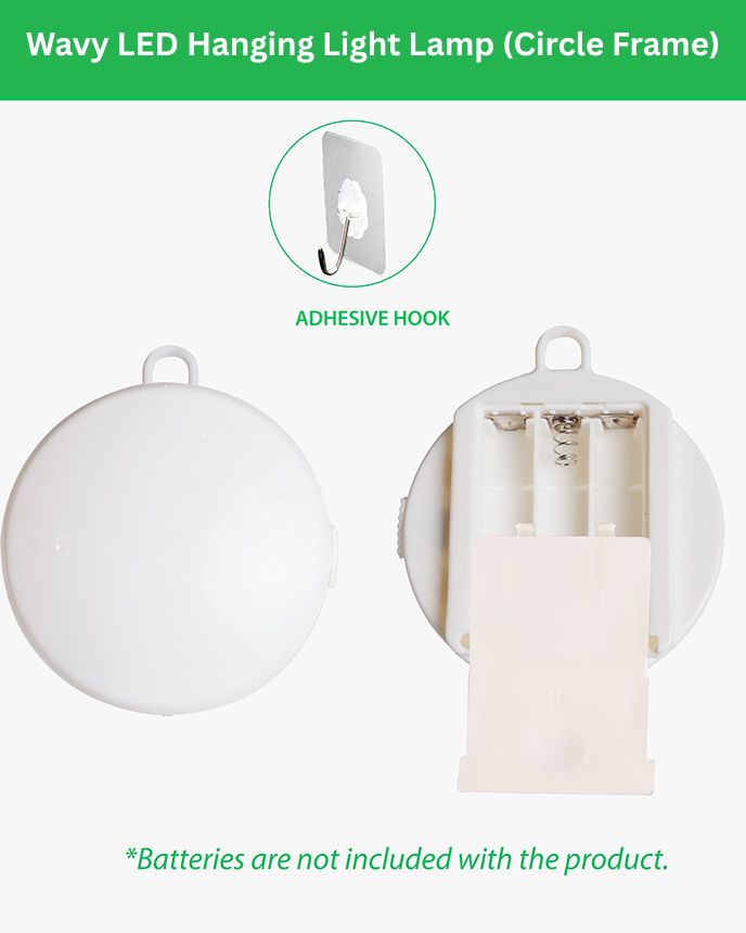 Wavy Acrylic LED Hanging Light Lamp (Circle Frame)