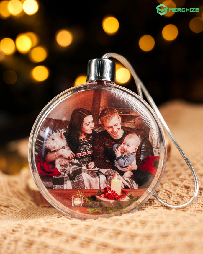 Clear Plastic and Aluminium Ornament
