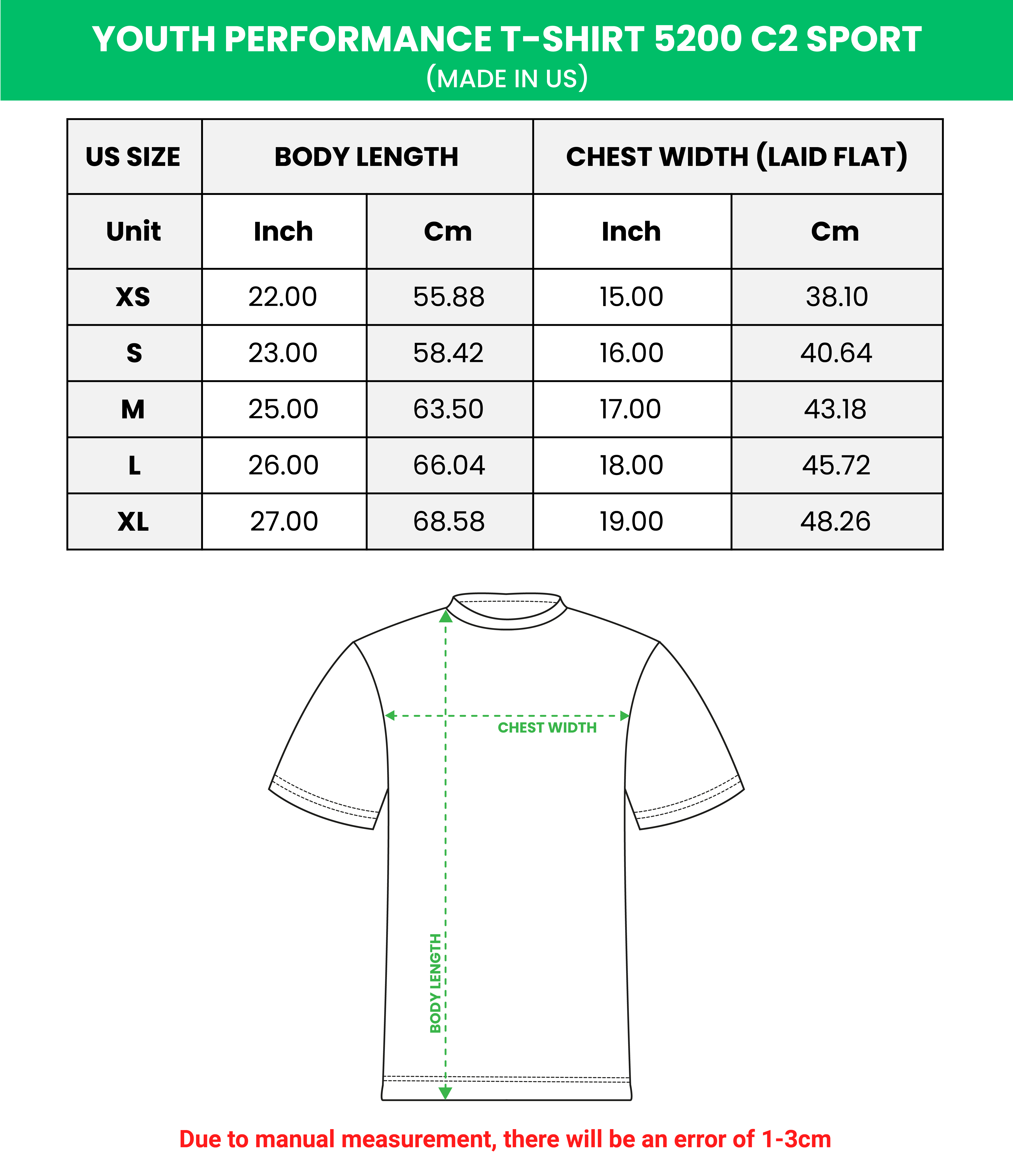 Youth Performance T-Shirt 5200 C2 Sport  (Made in US)