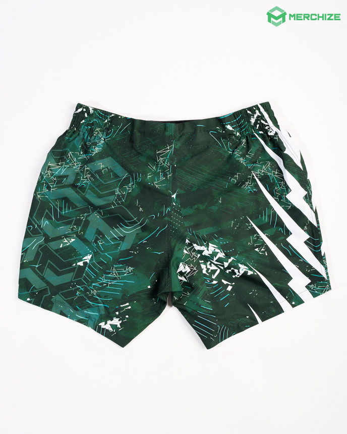 all-over print fight shorts (elastic waistband) back