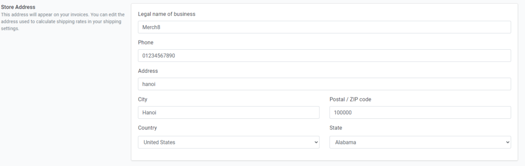 Store Address