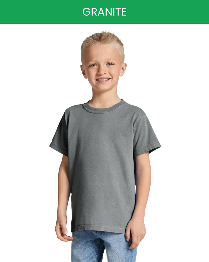 Heavyweight Youth T-Shirt Comfort Colors 9018 (Made in US) granite